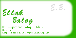 ellak balog business card